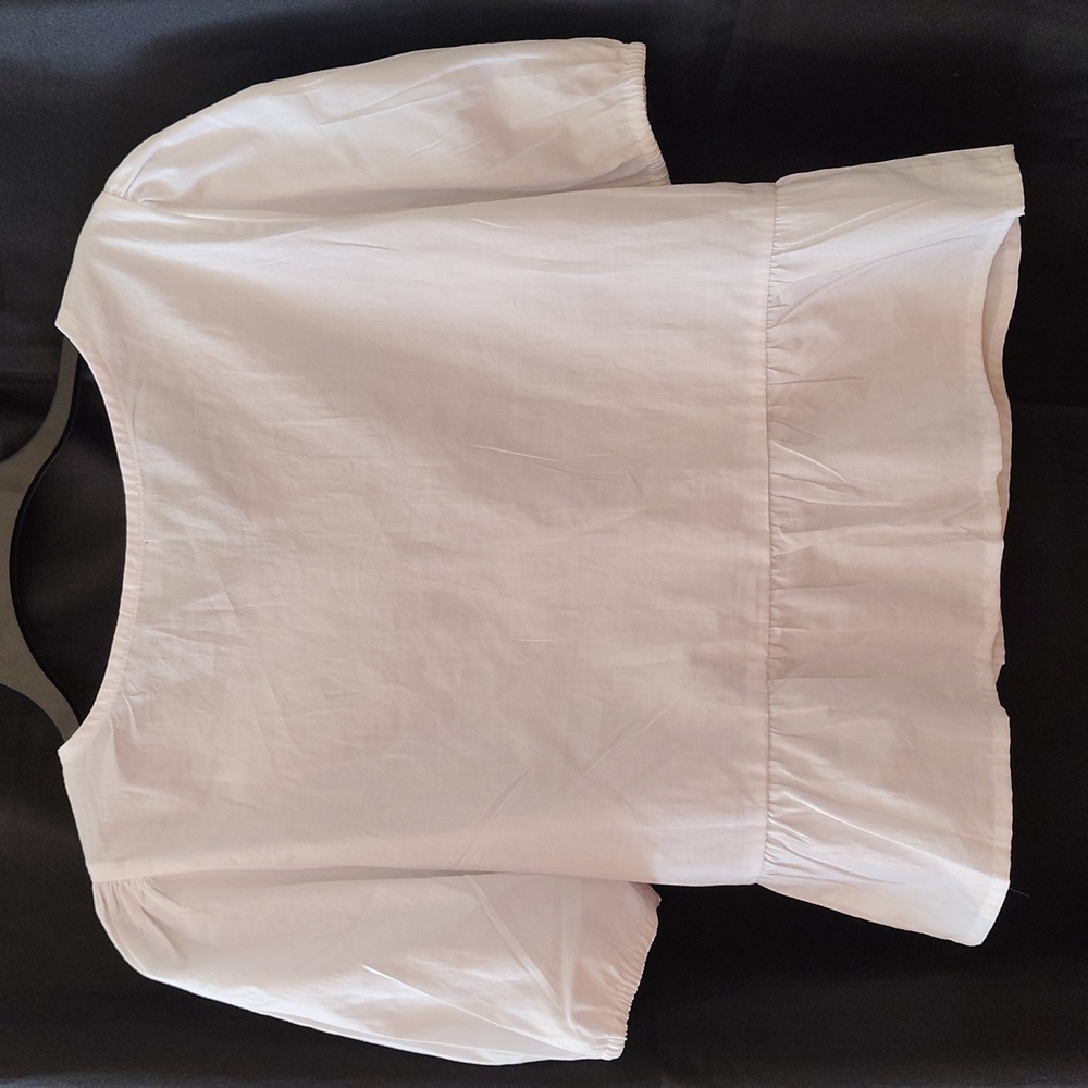 Rag & Bone front Tie Peplum Top. White. Size L Juniors - Picture 6 of 7